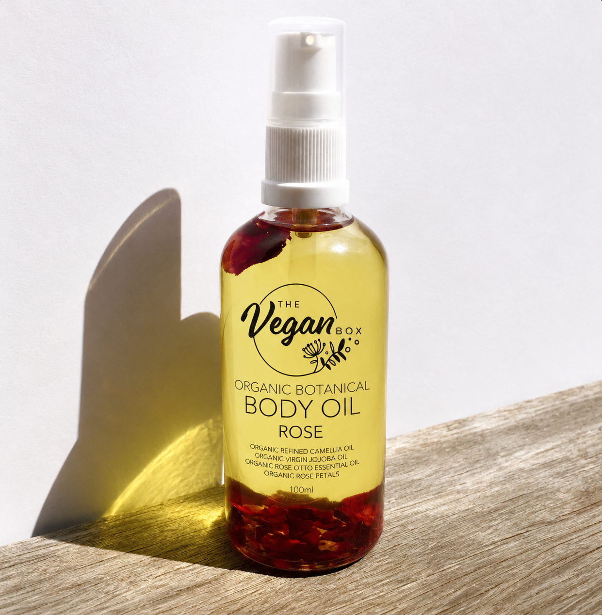 Organic Body Oil - Rose (glass bottle)